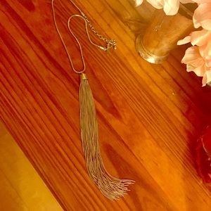 Silver fringe lovers adjustable necklace